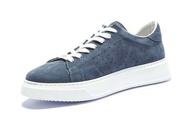 Mavi Sneaker Deri Ayakkabı