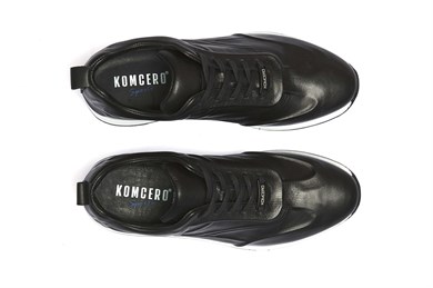 Siyah Deri Sneaker Ayakkabı
